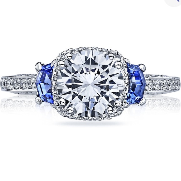 Tacori Dantela Engagement Ring with Sapphires Setting - Picture 2 of 5